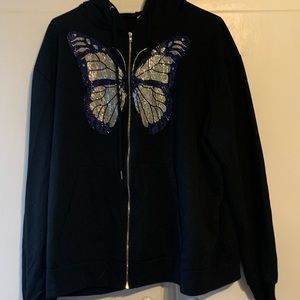 butterfly zip up hoodie